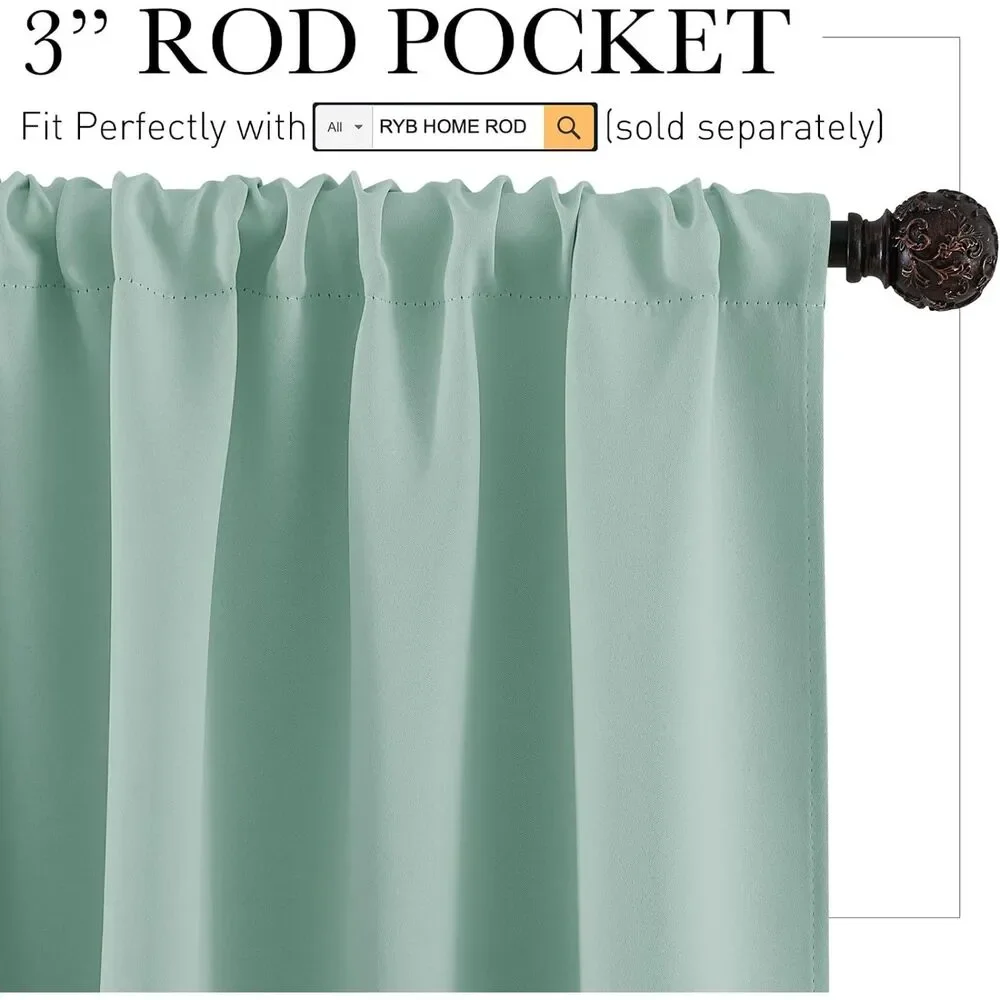 Aqua Blackout Curtains - 42